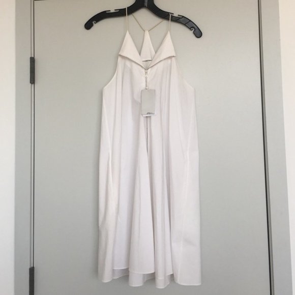 New 3.1 Phillip Lim cotton zip trapeze tent swing relaxed crisp poplin minidress - Picture 10 of 16